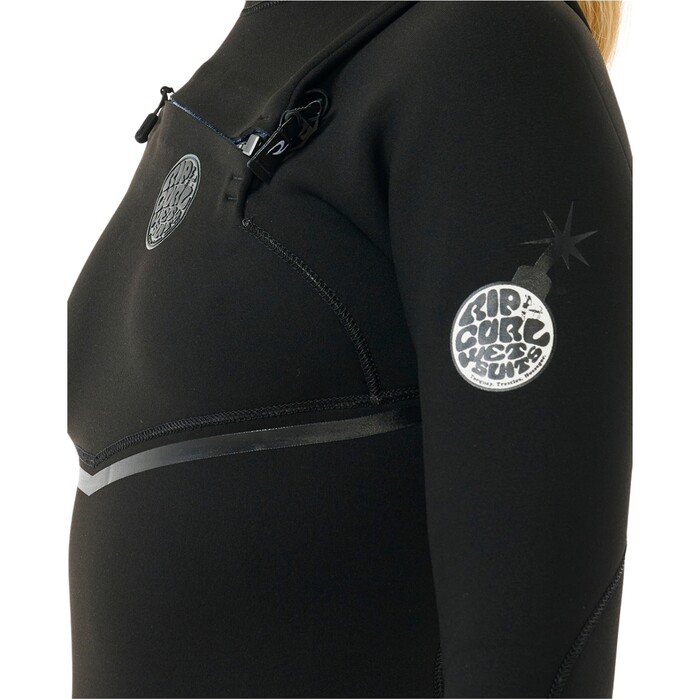 2024 Rip Curl Womens E-Bomb 3/2mm Chest Zip Wetsuit 15NWFS - Black